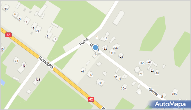 Stąporków, Górna, 7, mapa Stąporków