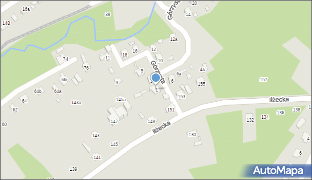 Starachowice, Górzysta, 1, mapa Starachowic