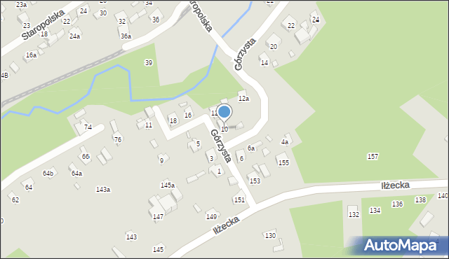 Starachowice, Górzysta, 10, mapa Starachowic