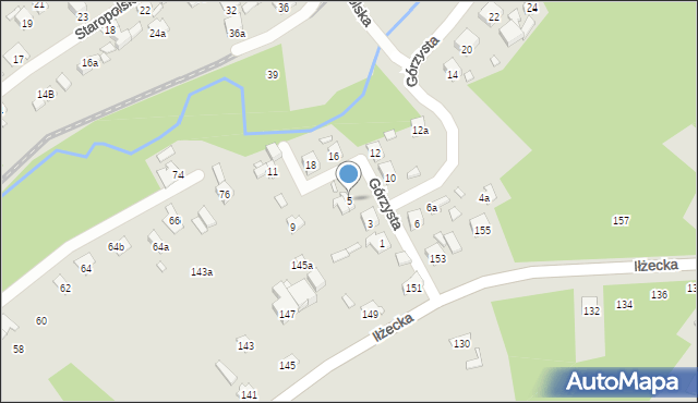 Starachowice, Górzysta, 5, mapa Starachowic
