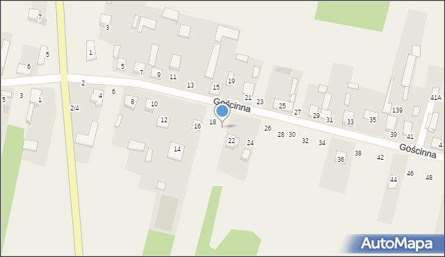 Stary Broniszew, Gościnna, 20, mapa Stary Broniszew