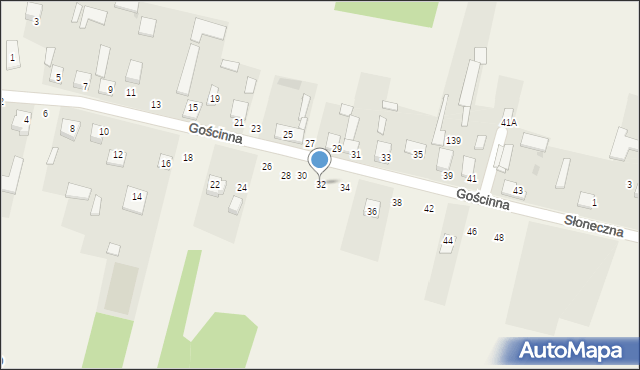 Stary Broniszew, Gościnna, 32, mapa Stary Broniszew