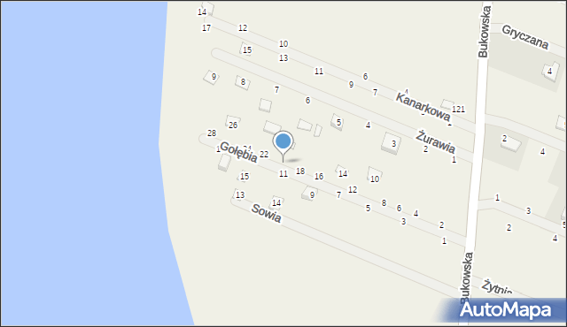 Strykowo, Gołębia, 20, mapa Strykowo