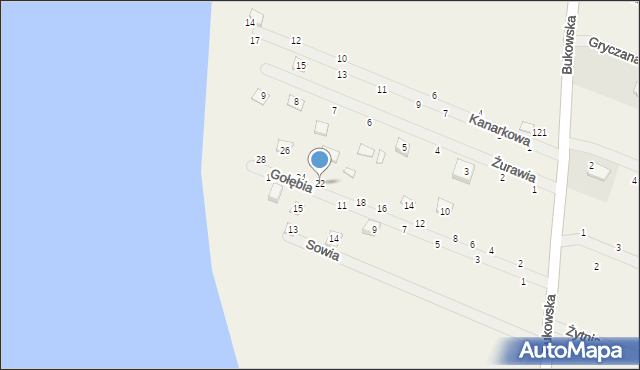 Strykowo, Gołębia, 22, mapa Strykowo