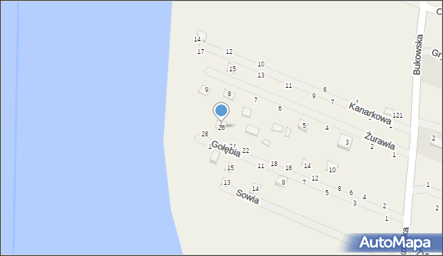 Strykowo, Gołębia, 26, mapa Strykowo