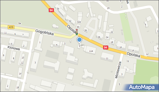 Strzelce Opolskie, Gogolińska, 1, mapa Strzelce Opolskie