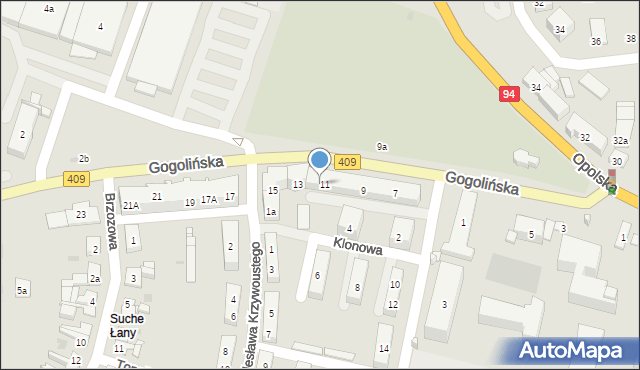 Strzelce Opolskie, Gogolińska, 11A, mapa Strzelce Opolskie