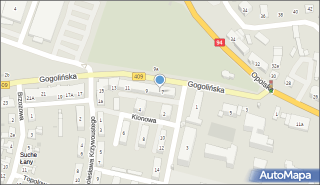 Strzelce Opolskie, Gogolińska, 7A, mapa Strzelce Opolskie