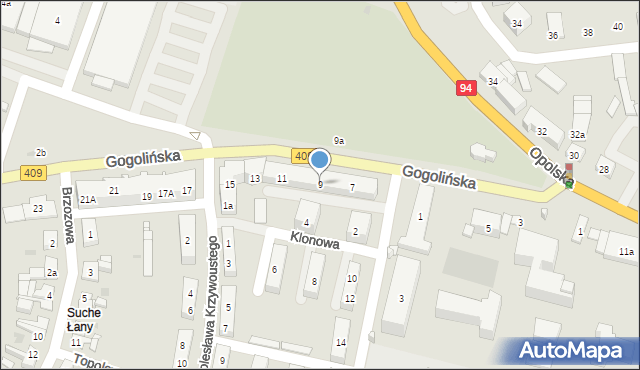 Strzelce Opolskie, Gogolińska, 9, mapa Strzelce Opolskie