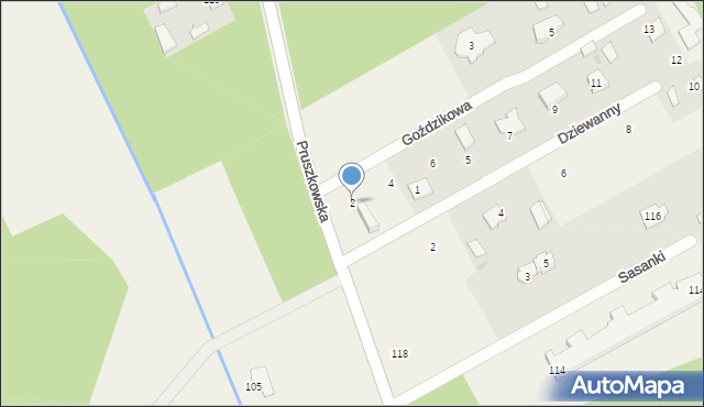 Strzeniówka, Goździkowa, 2, mapa Strzeniówka