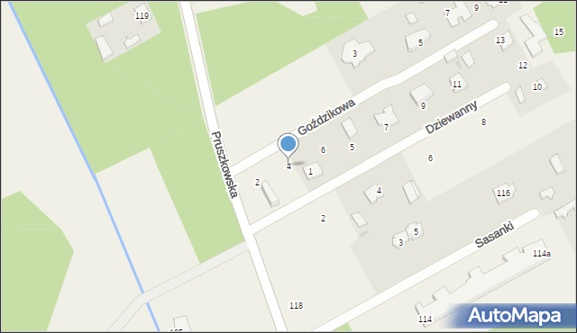 Strzeniówka, Goździkowa, 4, mapa Strzeniówka