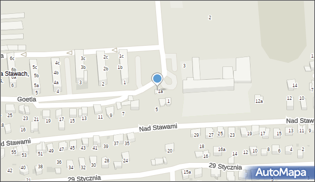 Sucha Beskidzka, Goetla Walerego, 1b, mapa Sucha Beskidzka