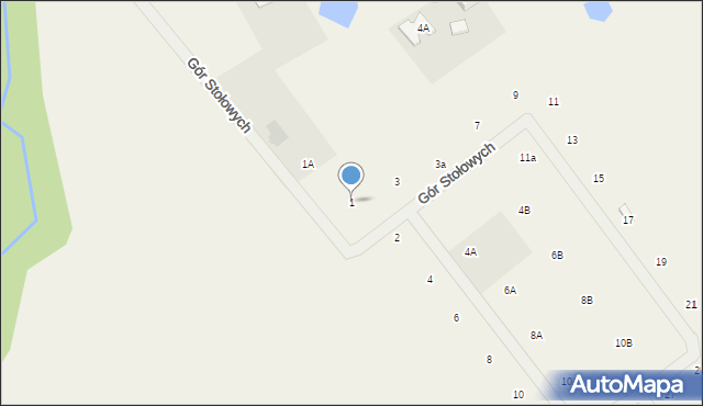 Sucha Huta, Gór Stołowych, 1, mapa Sucha Huta