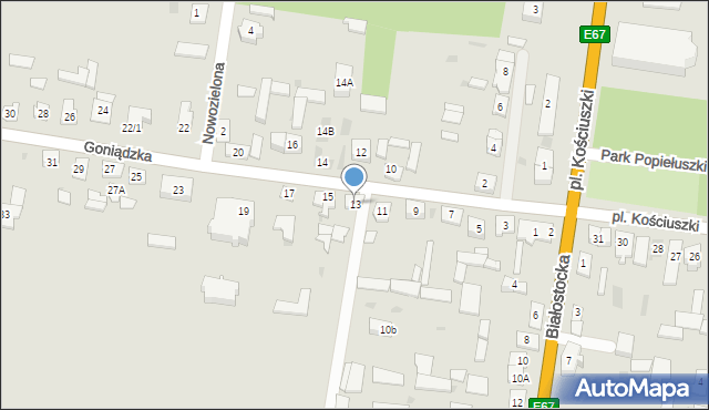 Suchowola, Goniądzka, 13, mapa Suchowola