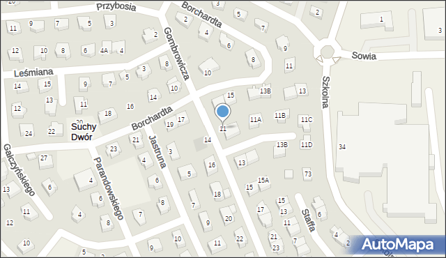 Suchy Dwór, Gombrowicza Witolda, 11, mapa Suchy Dwór