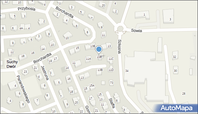 Suchy Dwór, Gombrowicza Witolda, 11B, mapa Suchy Dwór