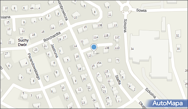 Suchy Dwór, Gombrowicza Witolda, 13A, mapa Suchy Dwór