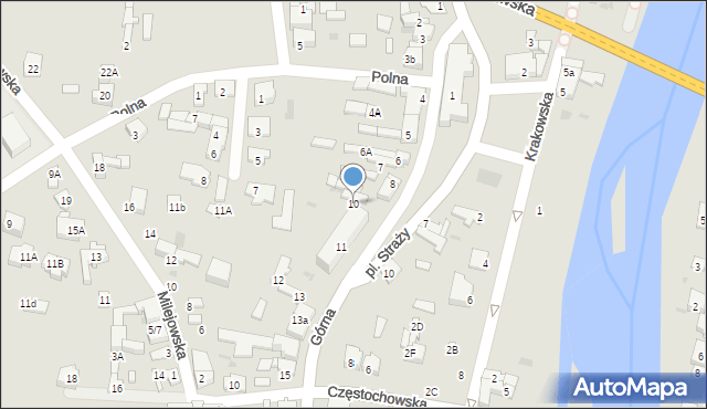 Sulejów, Górna, 10, mapa Sulejów