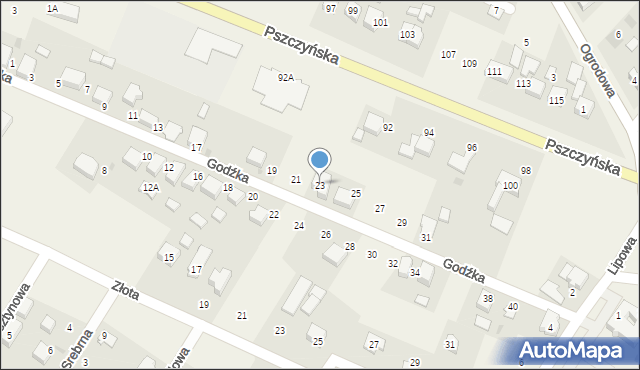 Suszec, Godźka Pawła, 23, mapa Suszec