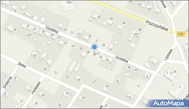Suszec, Godźka Pawła, 30, mapa Suszec