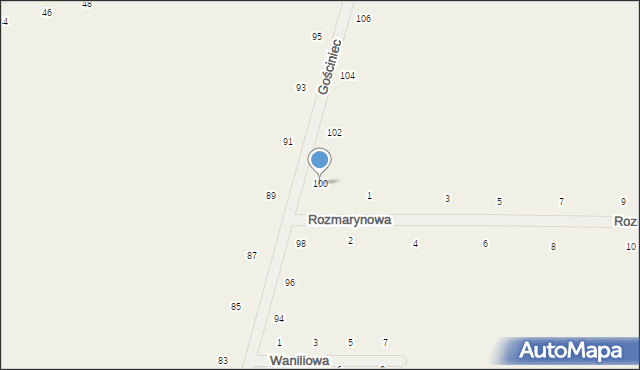 Suszno, Gościniec, 100, mapa Suszno