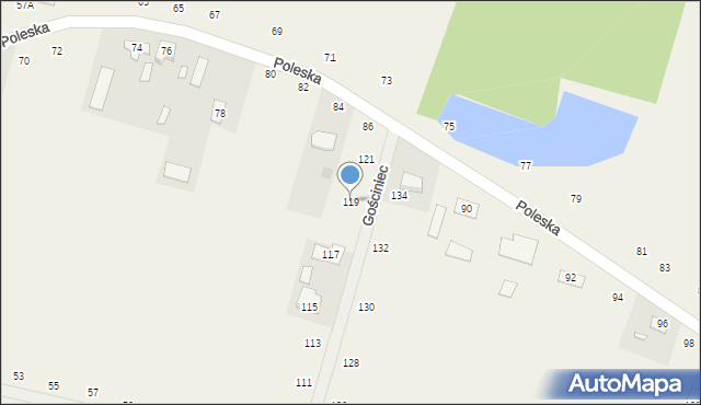 Suszno, Gościniec, 119, mapa Suszno