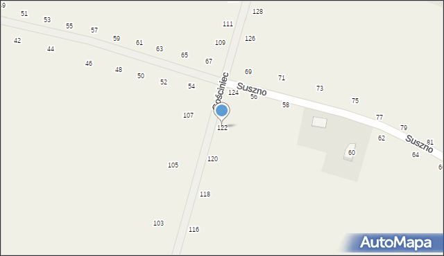 Suszno, Gościniec, 122, mapa Suszno