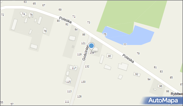 Suszno, Gościniec, 134, mapa Suszno