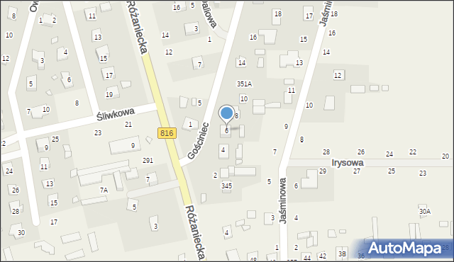 Suszno, Gościniec, 6, mapa Suszno