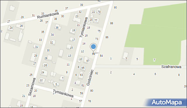 Suszno, Gościniec, 69, mapa Suszno