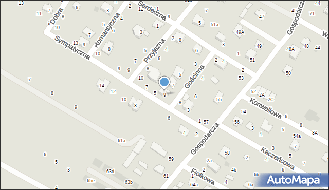 Świdnik, Gościnna, 9, mapa Świdnika