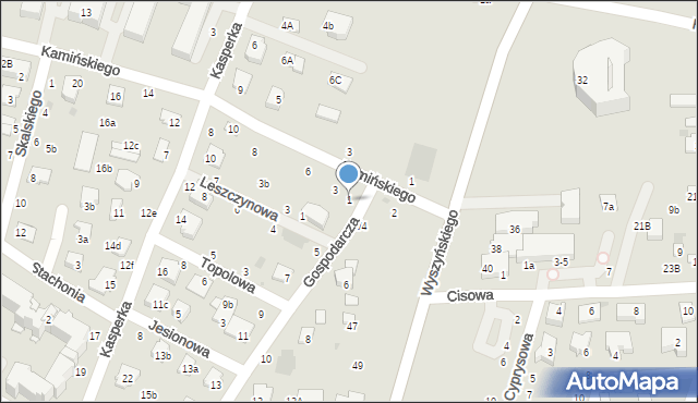 Świdnik, Gospodarcza, 1, mapa Świdnika