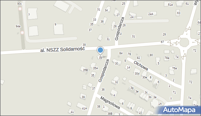 Świdnik, Gospodarcza, 33, mapa Świdnika