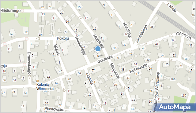 Świętochłowice, Górnicza, 34, mapa Świętochłowice