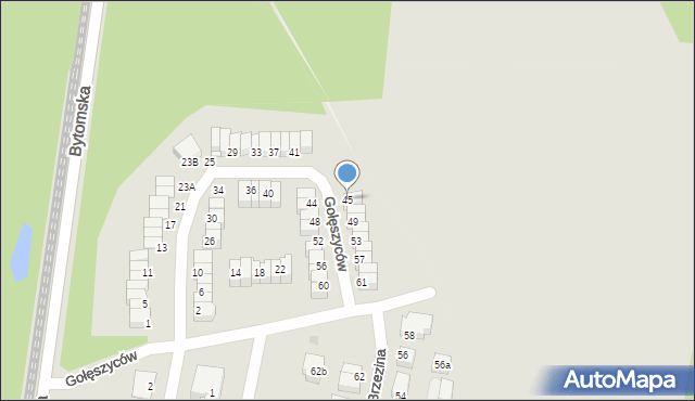 Świętochłowice, Gołęszyców, 45, mapa Świętochłowice