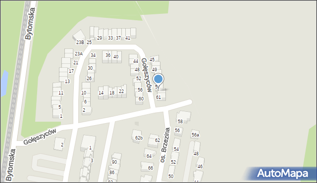 Świętochłowice, Gołęszyców, 59, mapa Świętochłowice