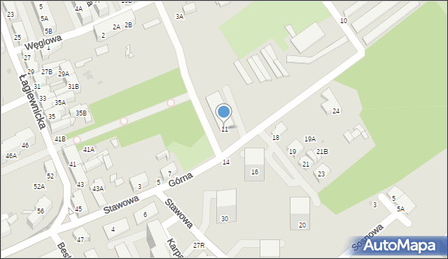 Świętochłowice, Górna, 11, mapa Świętochłowice