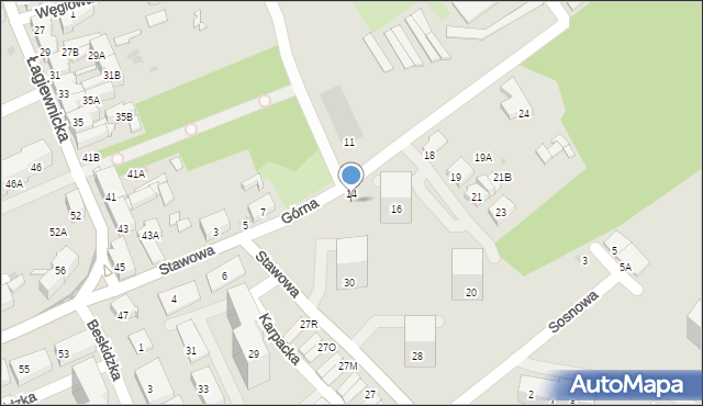 Świętochłowice, Górna, 14A, mapa Świętochłowice