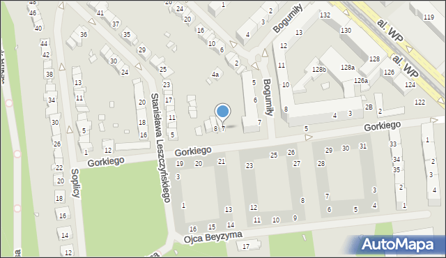 Szczecin, Gorkiego Maksyma, 7, mapa Szczecina