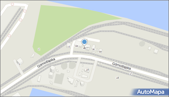 Szczecin, Górnośląska, 4b, mapa Szczecina