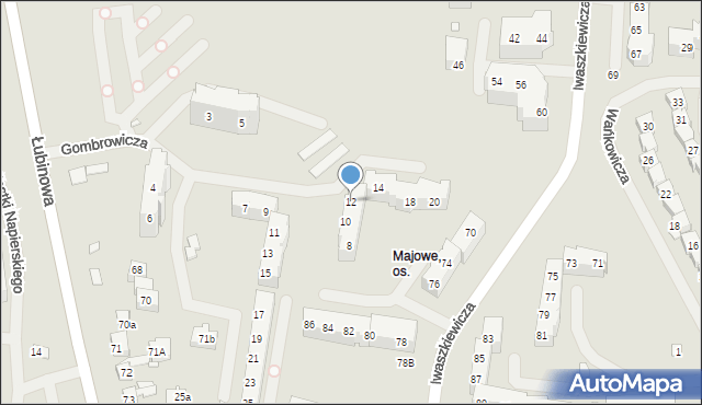 Szczecin, Gombrowicza Witolda, 12, mapa Szczecina