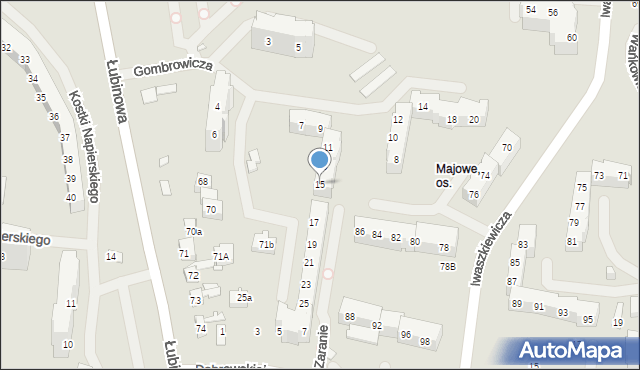 Szczecin, Gombrowicza Witolda, 15, mapa Szczecina