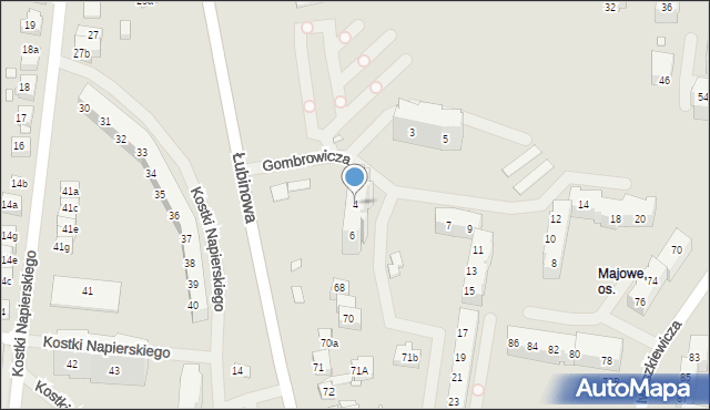 Szczecin, Gombrowicza Witolda, 4, mapa Szczecina