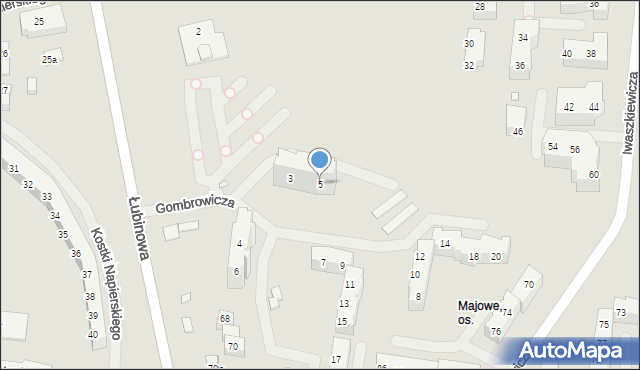 Szczecin, Gombrowicza Witolda, 5, mapa Szczecina