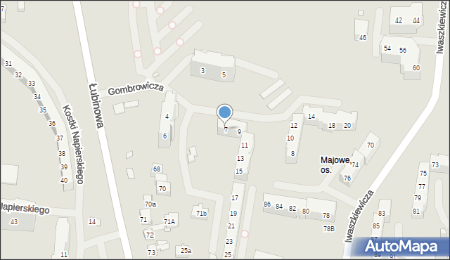 Szczecin, Gombrowicza Witolda, 7, mapa Szczecina