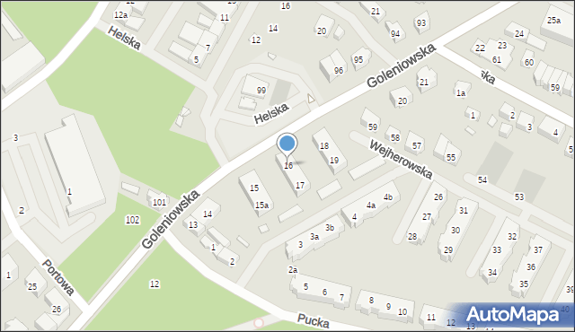 Szczecin, Goleniowska, 16, mapa Szczecina