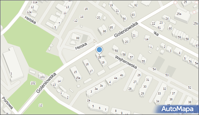 Szczecin, Goleniowska, 18, mapa Szczecina