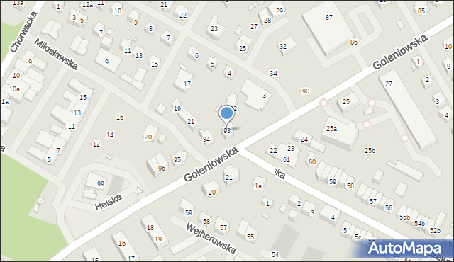 Szczecin, Goleniowska, 93, mapa Szczecina