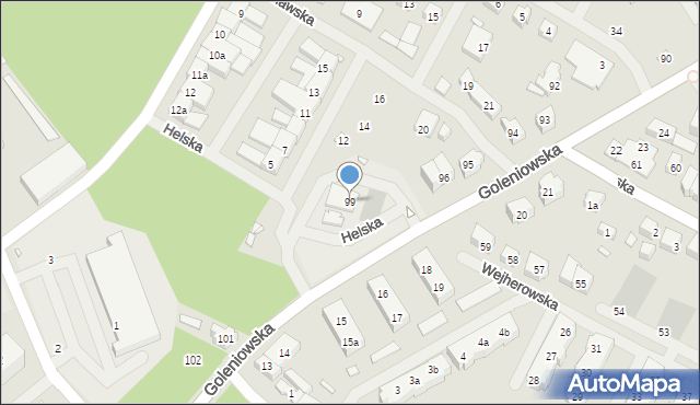 Szczecin, Goleniowska, 99, mapa Szczecina