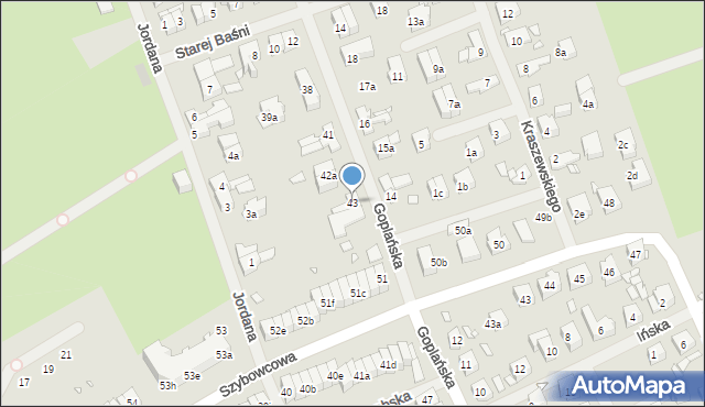 Szczecin, Goplańska, 43, mapa Szczecina
